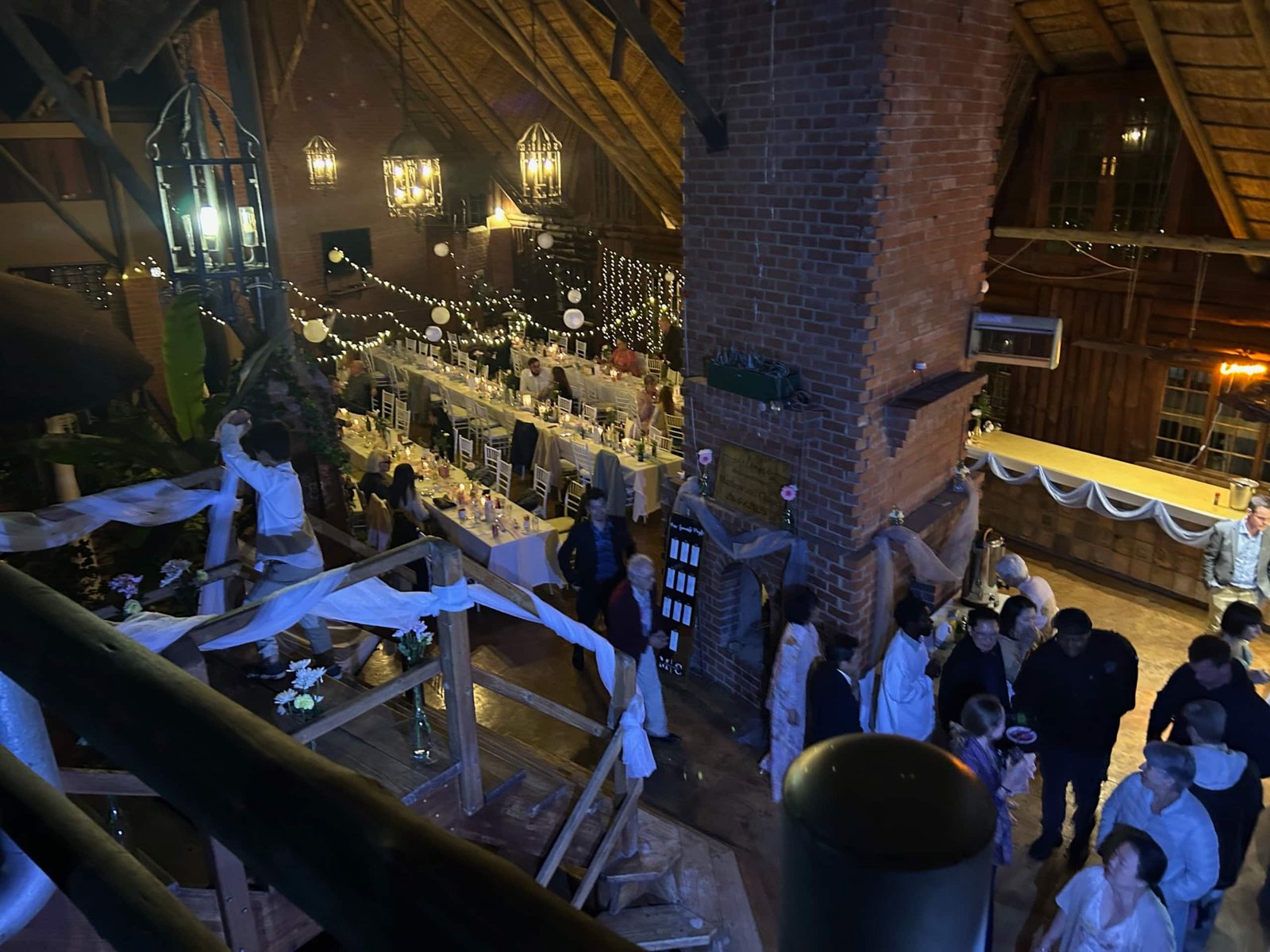 Reception seen from the mezzanine at Sparrow Hawk Lodge