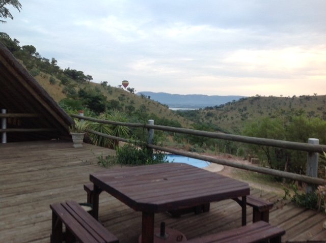 Deck view over the hills towards the dam